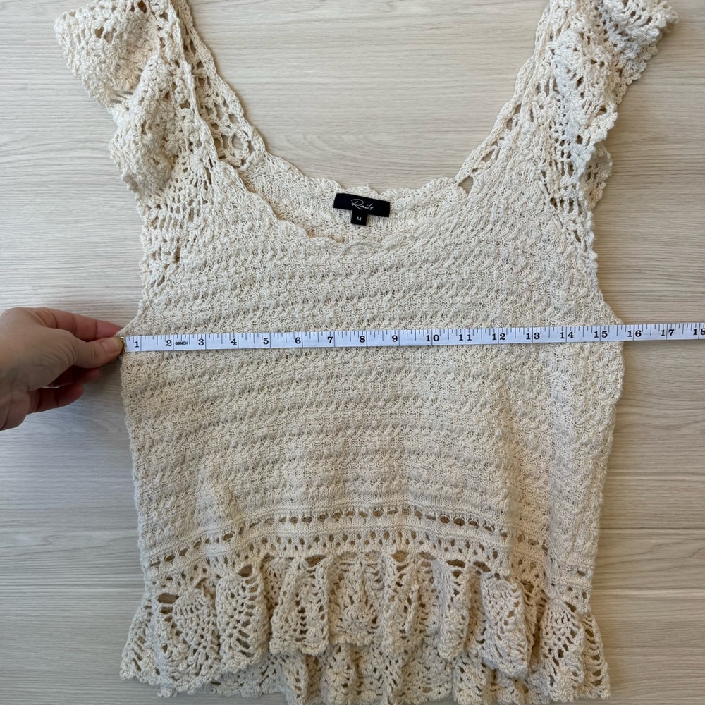 Rails Cream Crochet Ruffle Tank Top - Picture 8 of 9